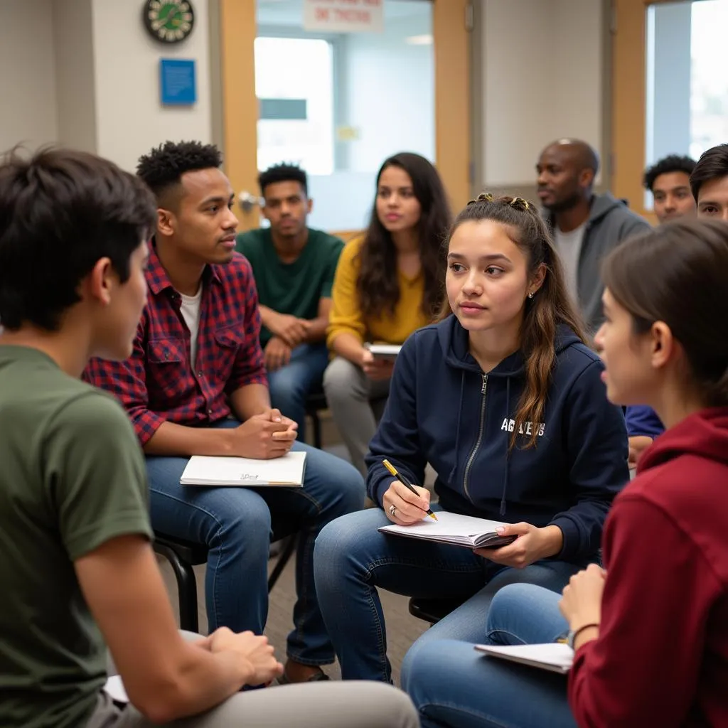 Students reflecting on their community service experience