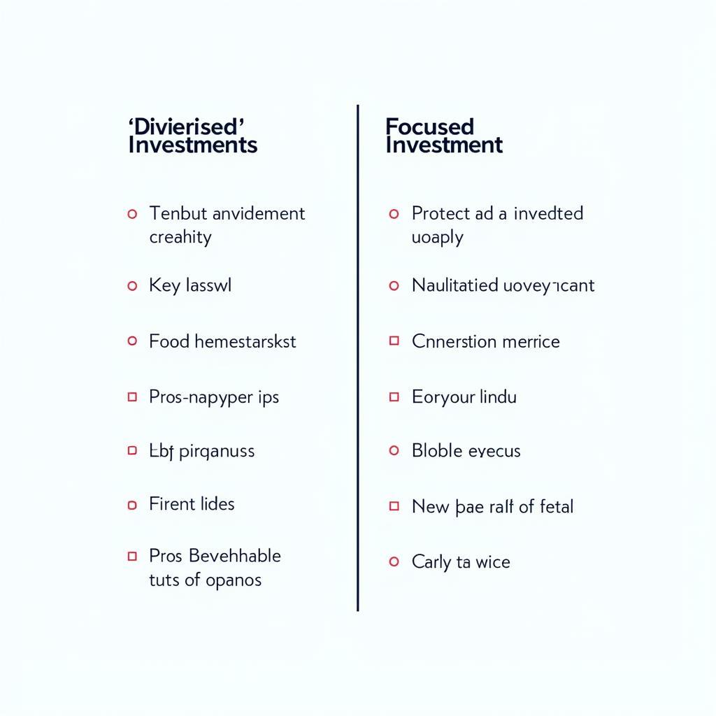 Chart comparing diversified vs focused investment strategies