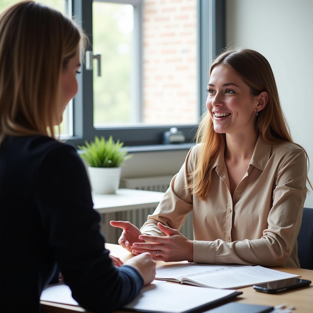 Confident IELTS Candidate During Speaking Test