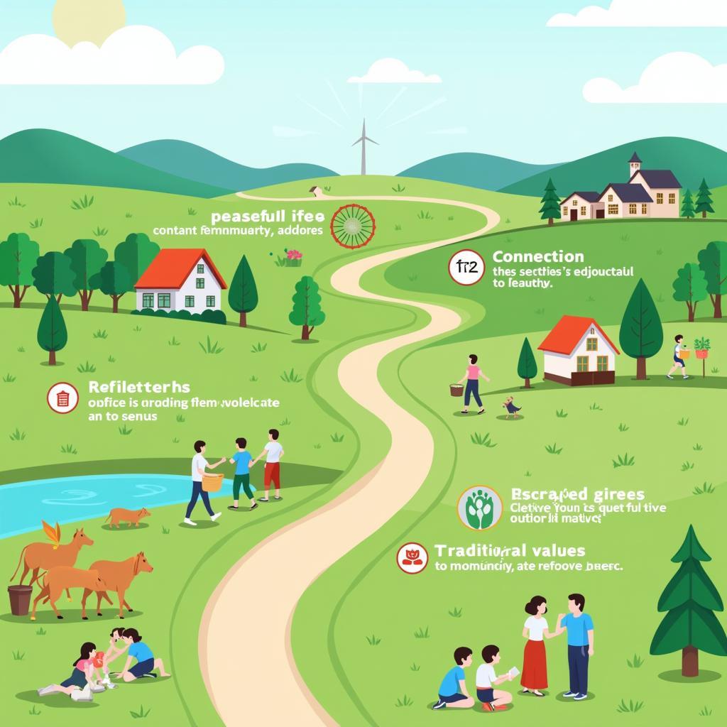 Illustrating reasons for countryside living in IELTS answers