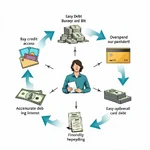 Credit card debt cycle illustration