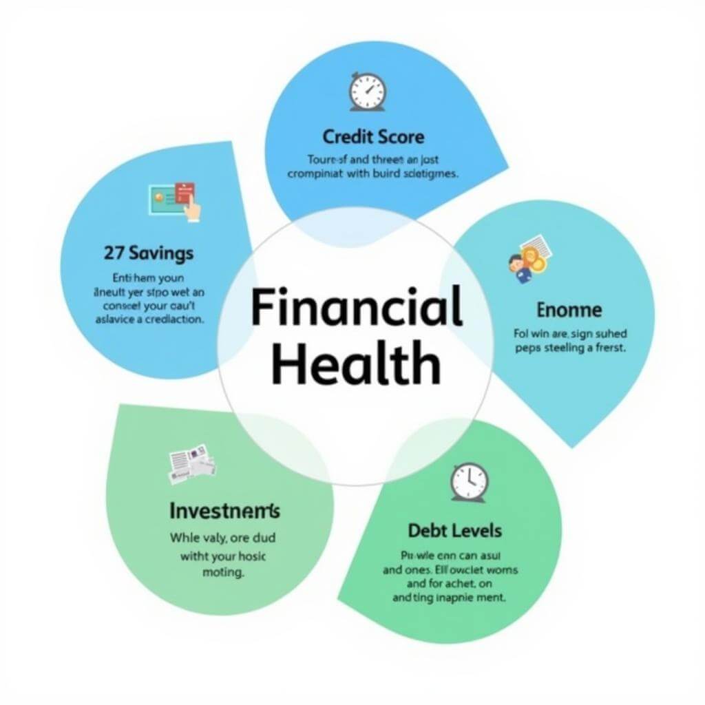 Infographic showing various factors of financial health