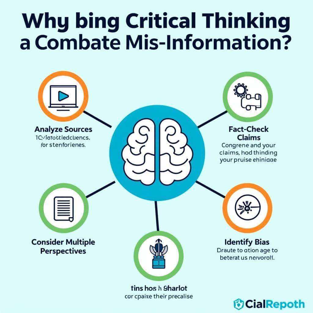 Critical thinking infographic for combating misinformation