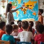 Children learning about different cultures