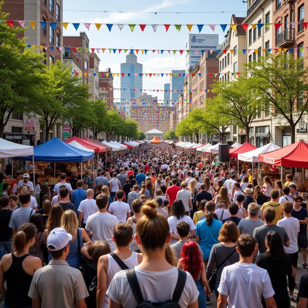 Vibrant cultural festival in city square