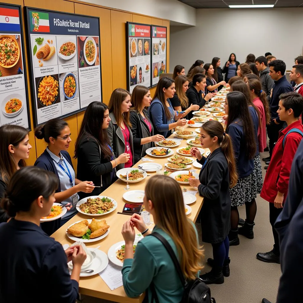 Cultural exchange through food at a university festival