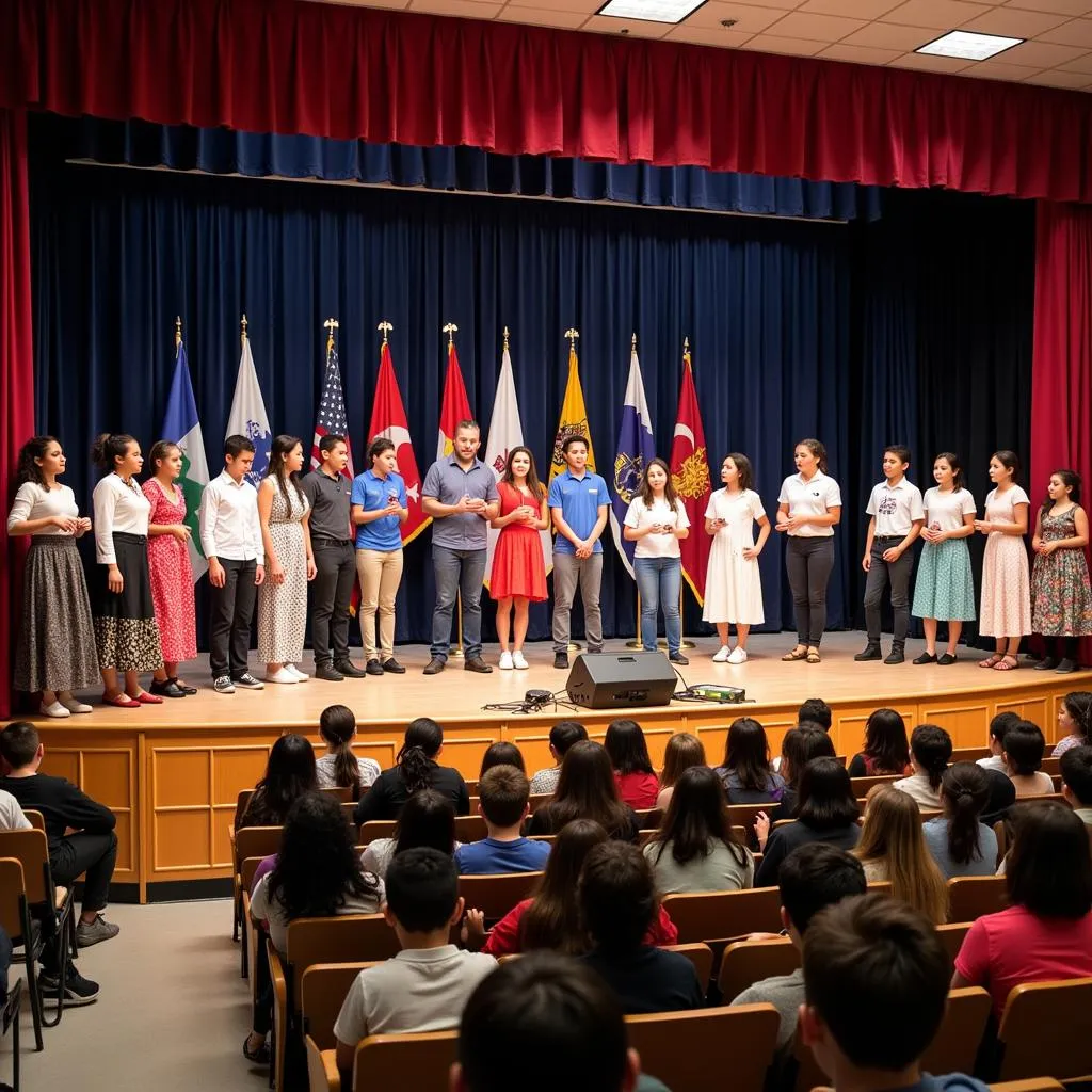 Cultural fair with spoken word performance