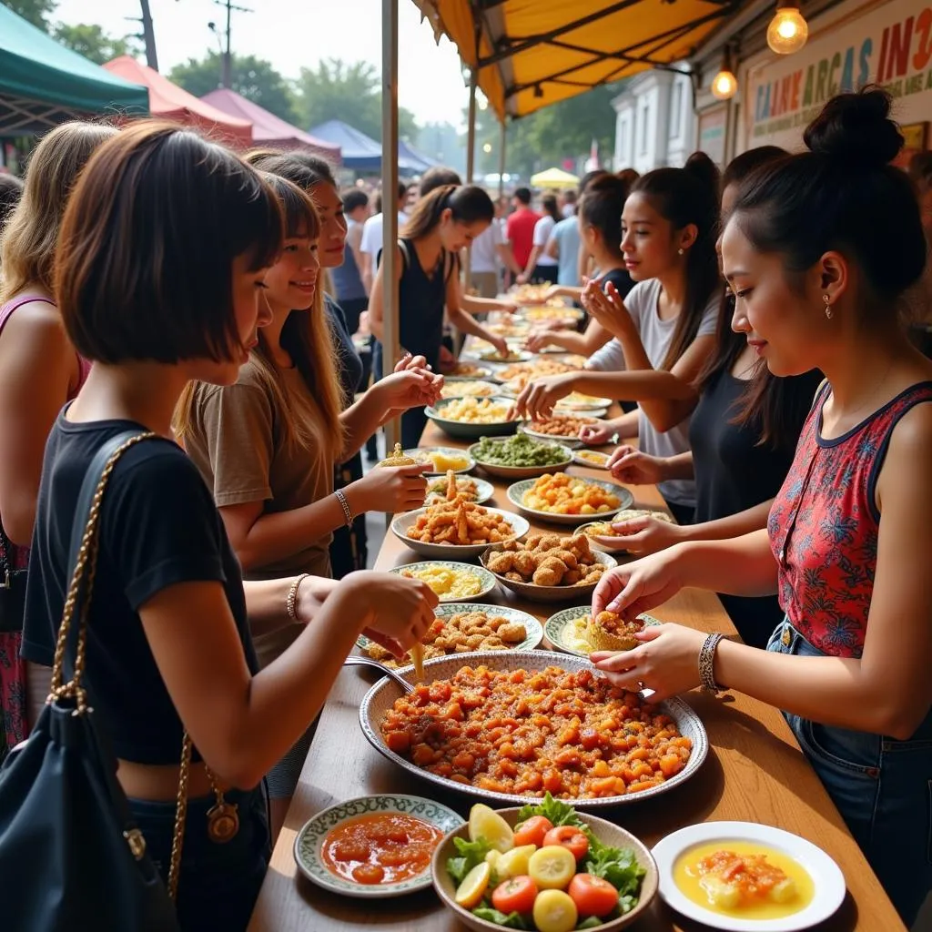 Cultural food festival showcasing diversity