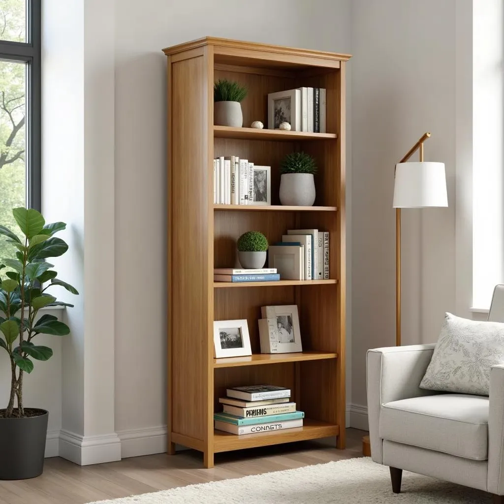 Custom bookshelf as living room focal point