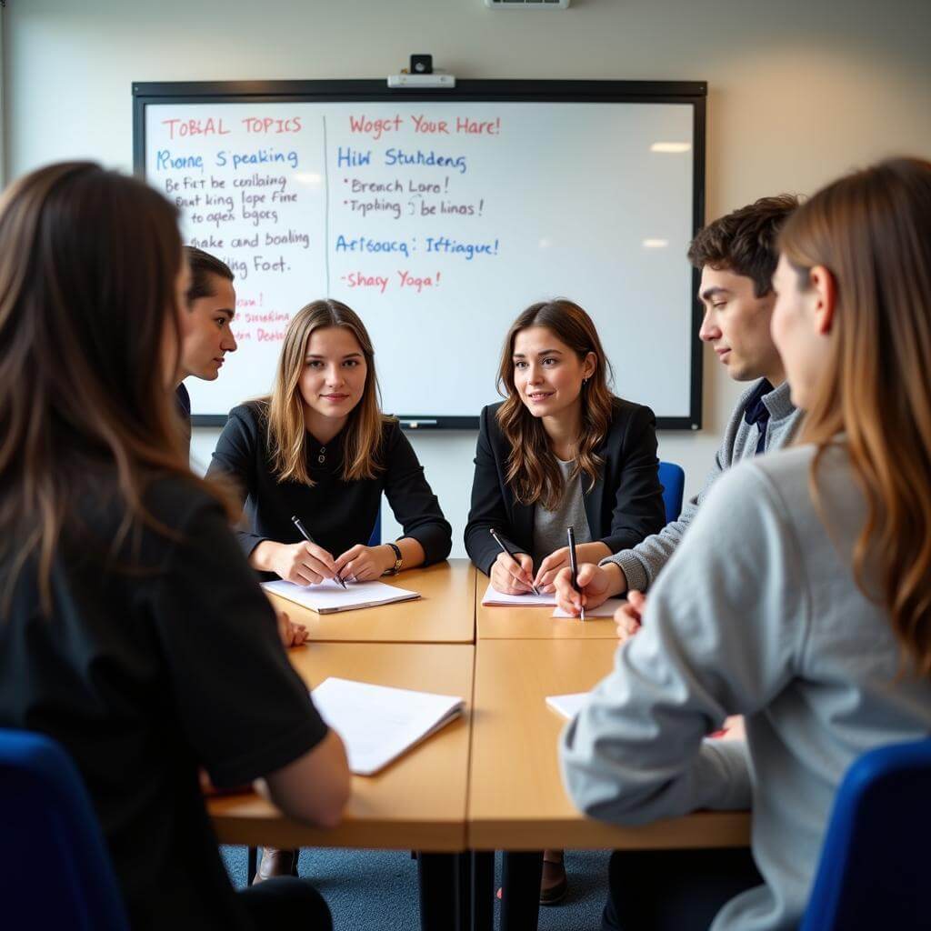 Students improving IELTS speaking skills through debate