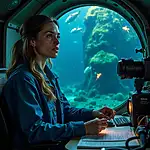 Deep-sea marine biologist exploring ocean depths