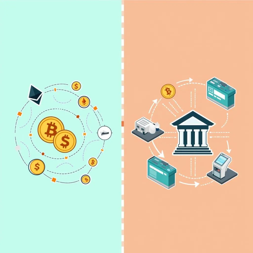 Digital currencies vs traditional banking systems