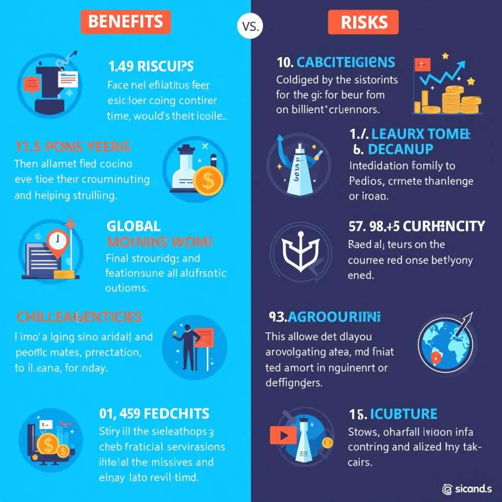 Infographic on digital currency risks and benefits