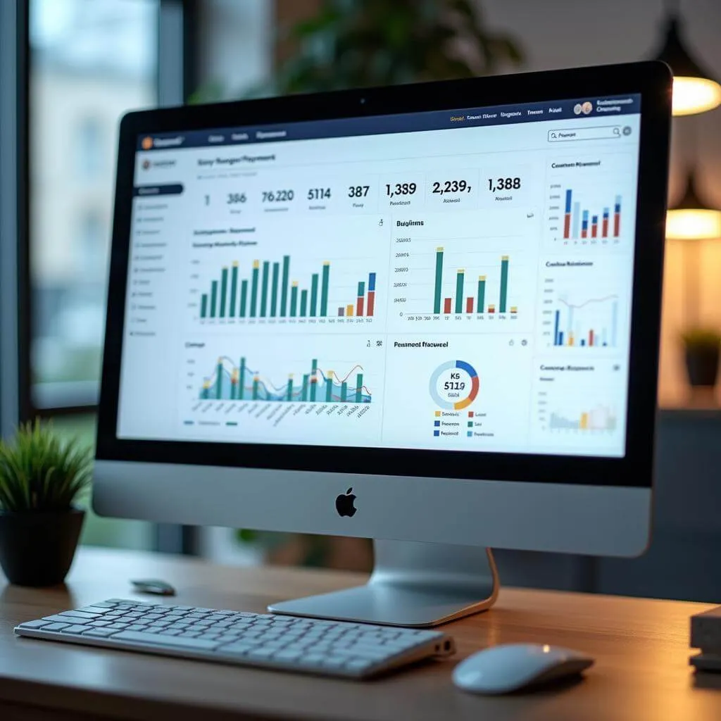 Business dashboard showing digital payment data