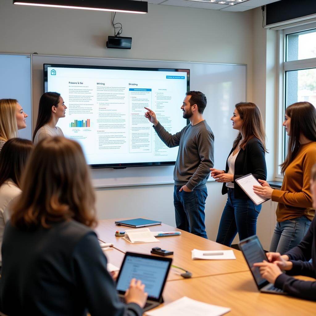 Educators discussing pedagogical implications of digital writing platforms