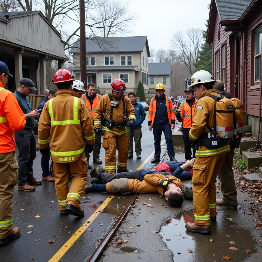 Disaster preparedness training exercise in progress