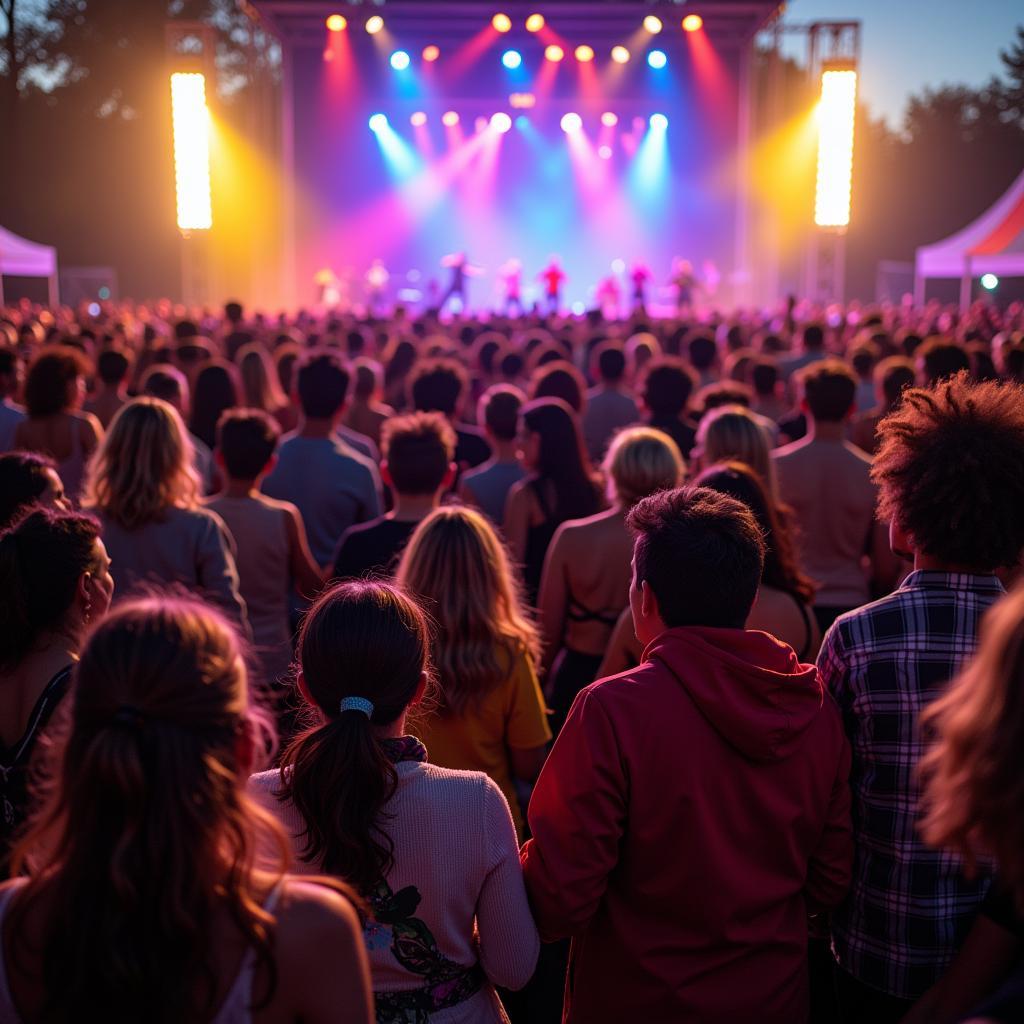 Diverse audience enjoying international music festival