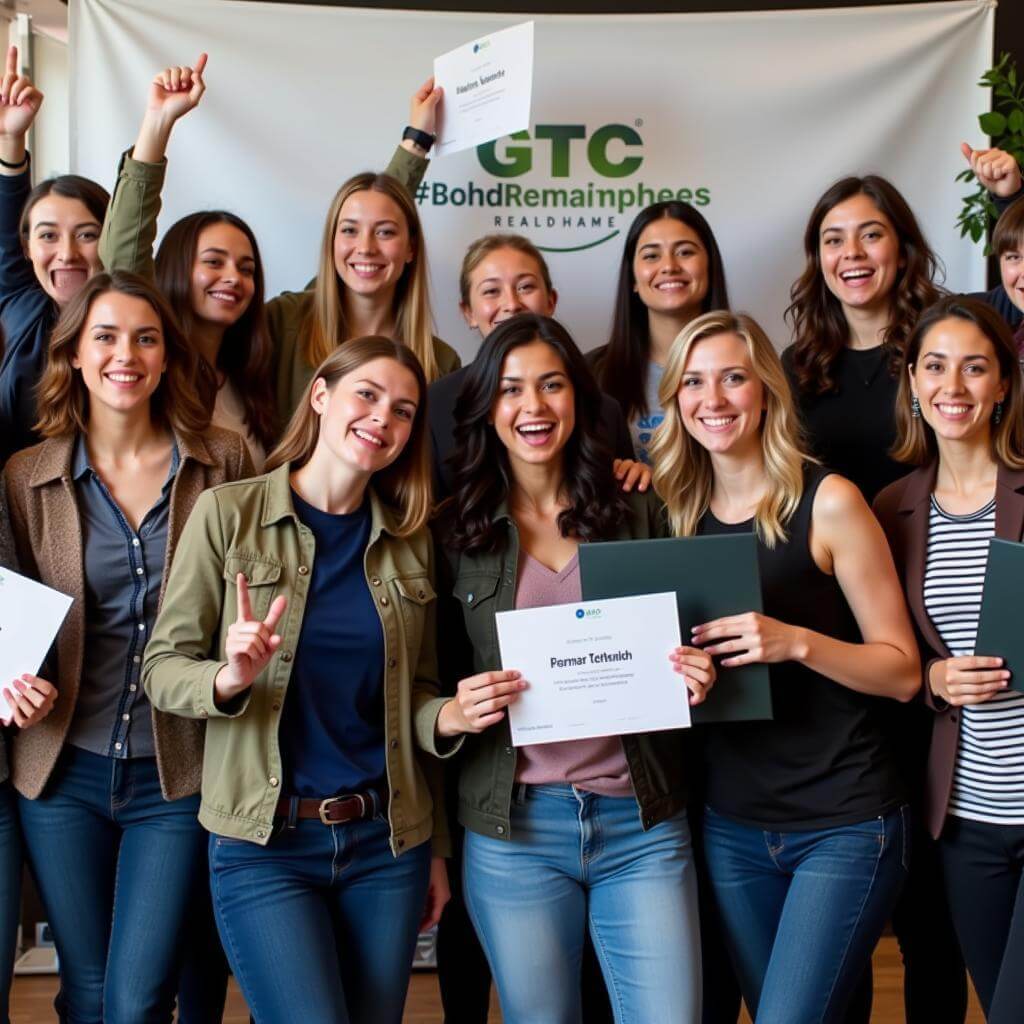 Diverse coding bootcamp graduates celebrating their achievement