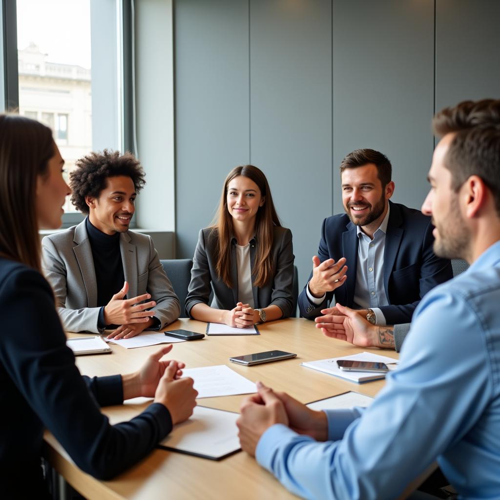 Diverse group engaged in discussion