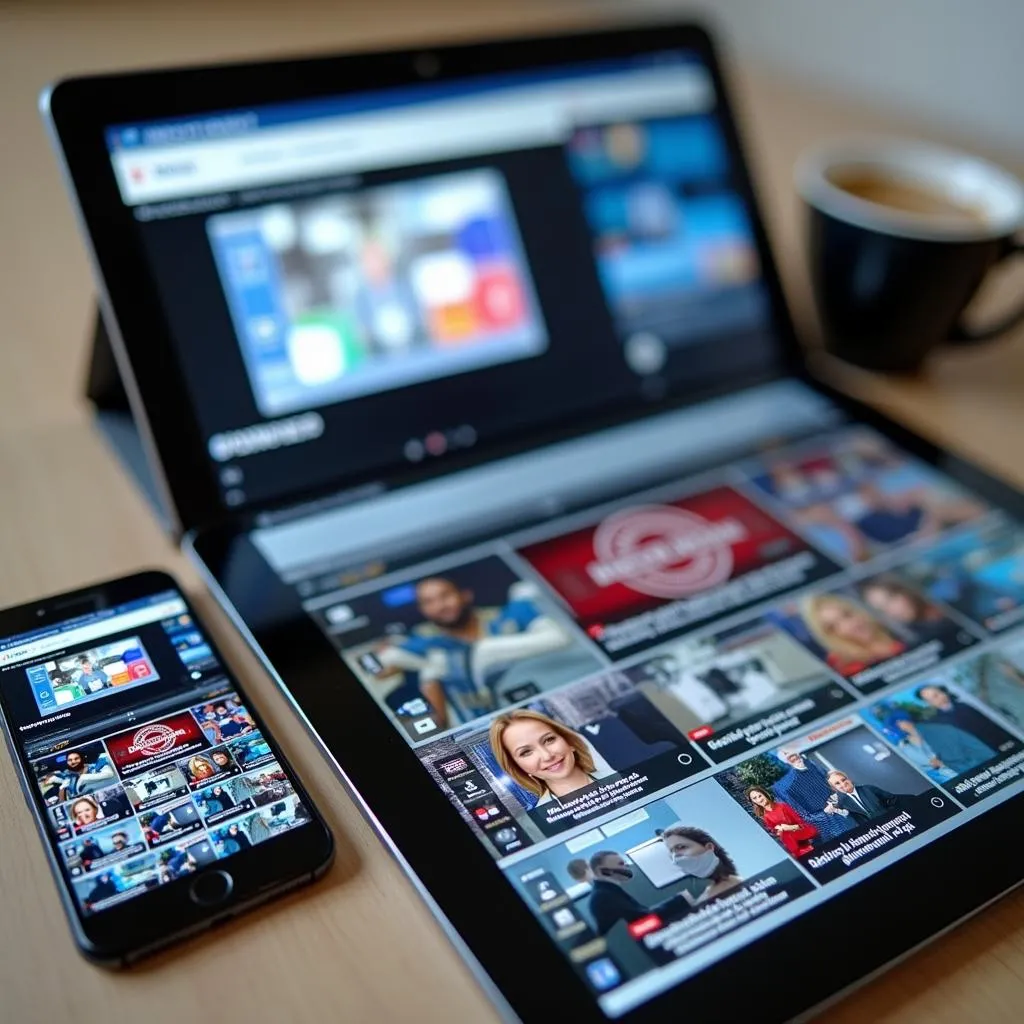 Multiple news sources on various devices