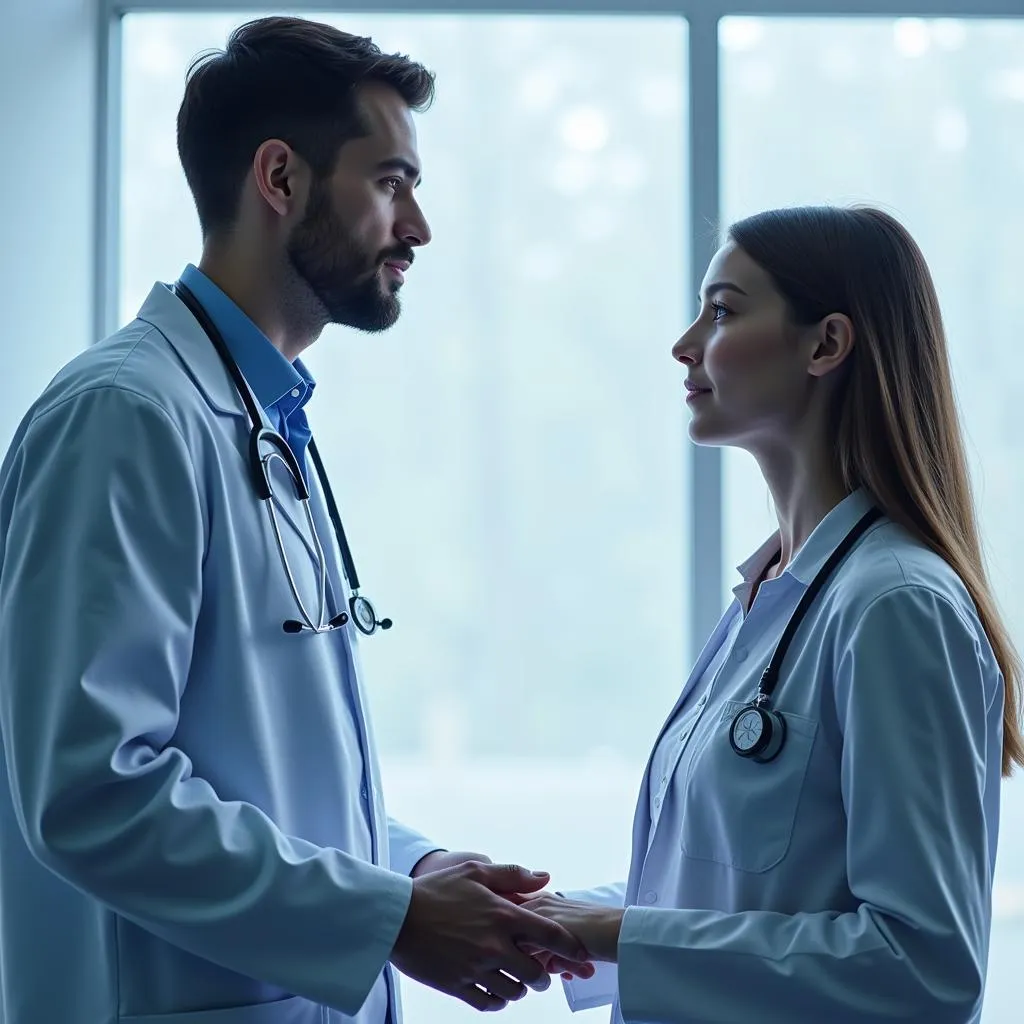 Doctor and Patient Discussing AI