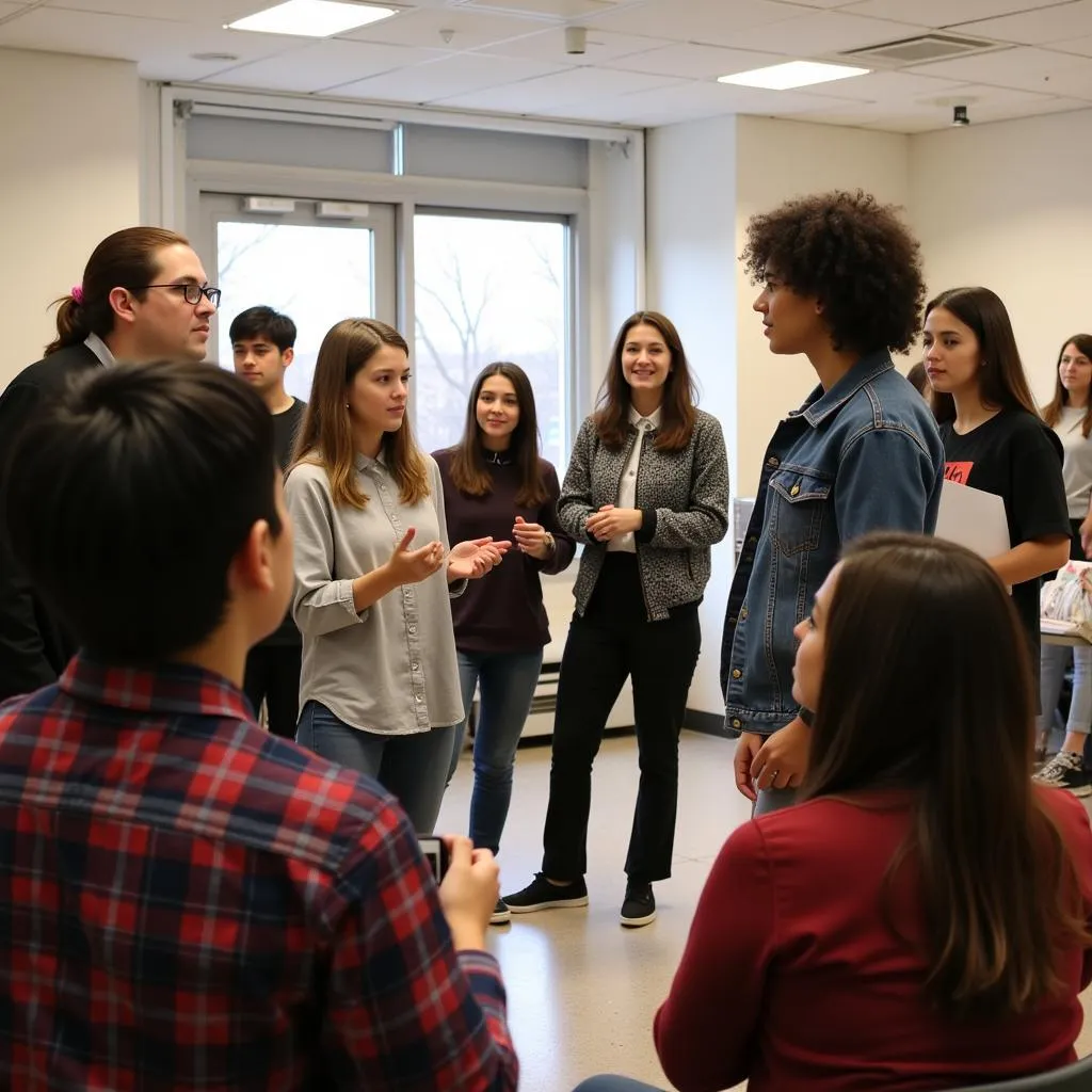 Youth participating in a Drama for Peace workshop