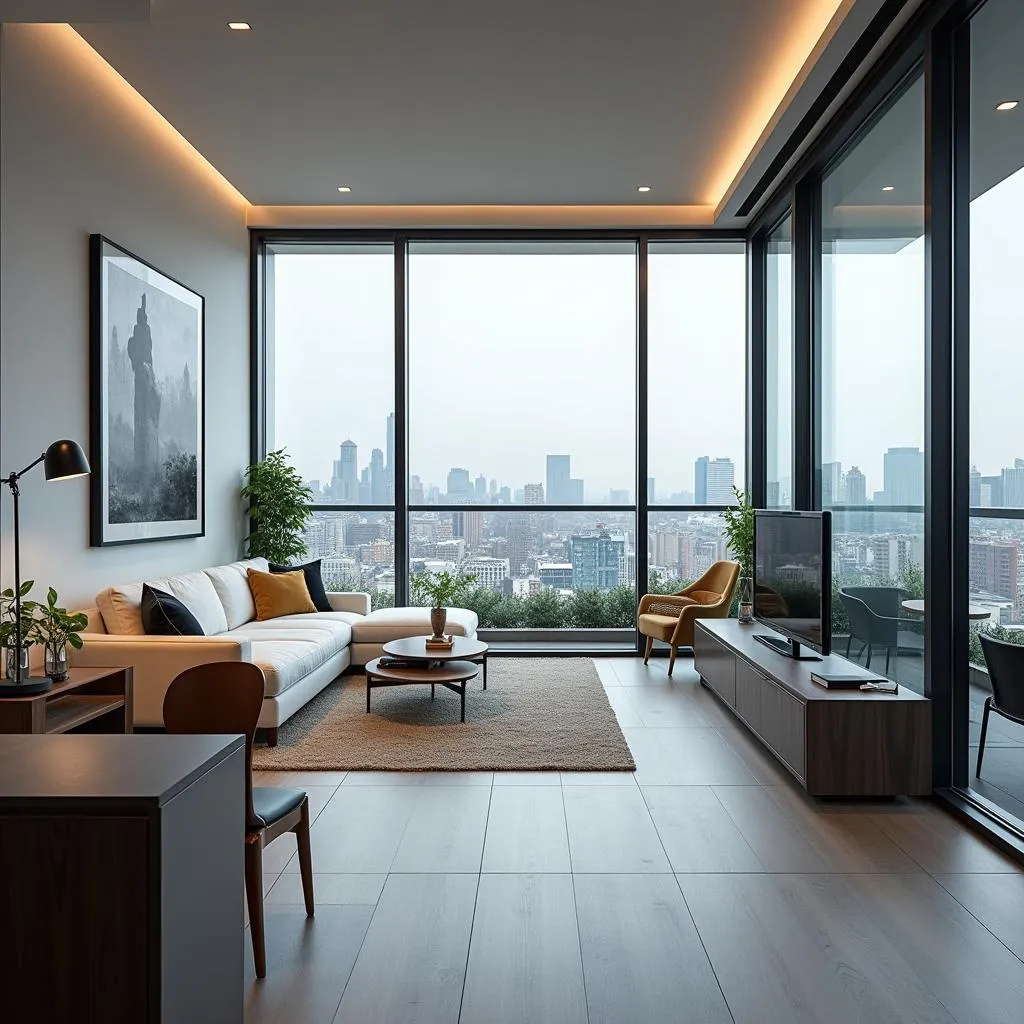 Modern apartment with city view