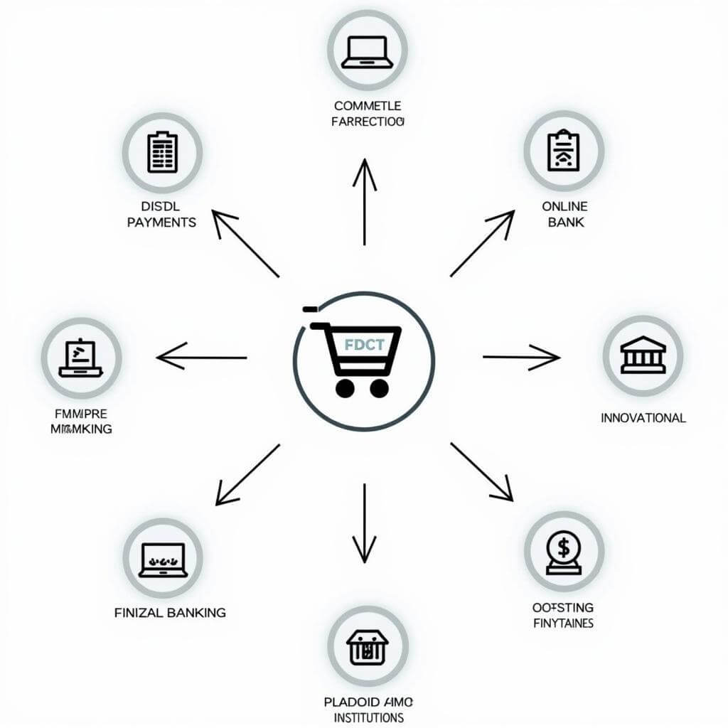 E-commerce impact on financial markets illustrated diagram