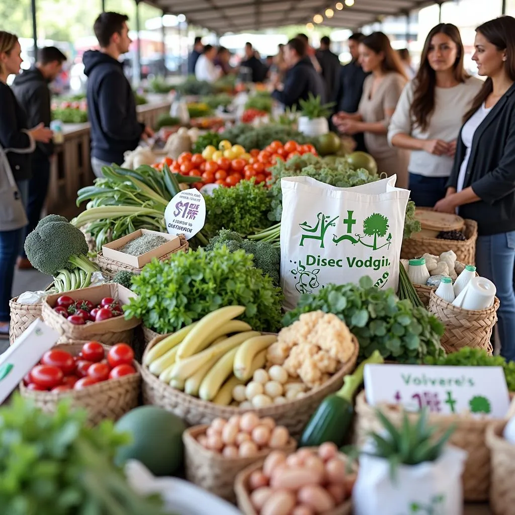 Eco-friendly practices at a local market