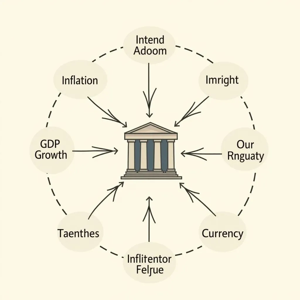 Economic policy diagram showing interest rate effects