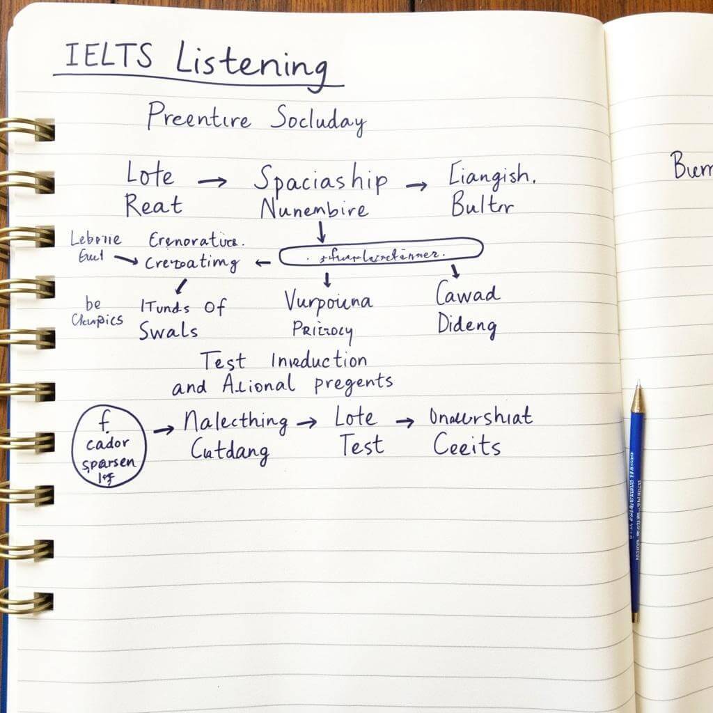 Effective note-taking structure for IELTS Listening