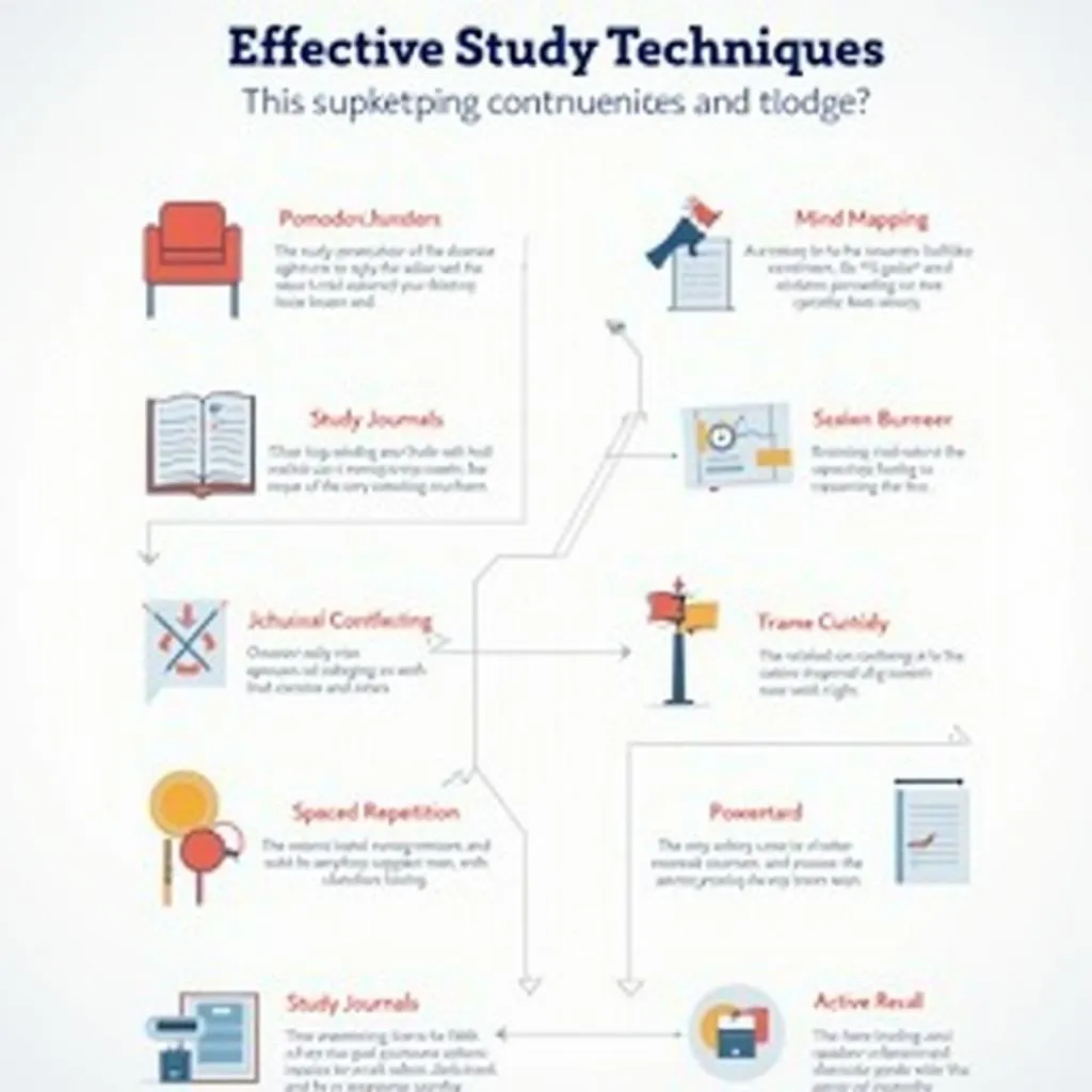 Infographic showing various effective study techniques