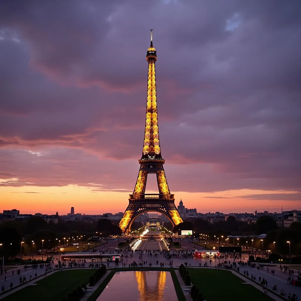 The Eiffel Tower in Paris, an iconic landmark