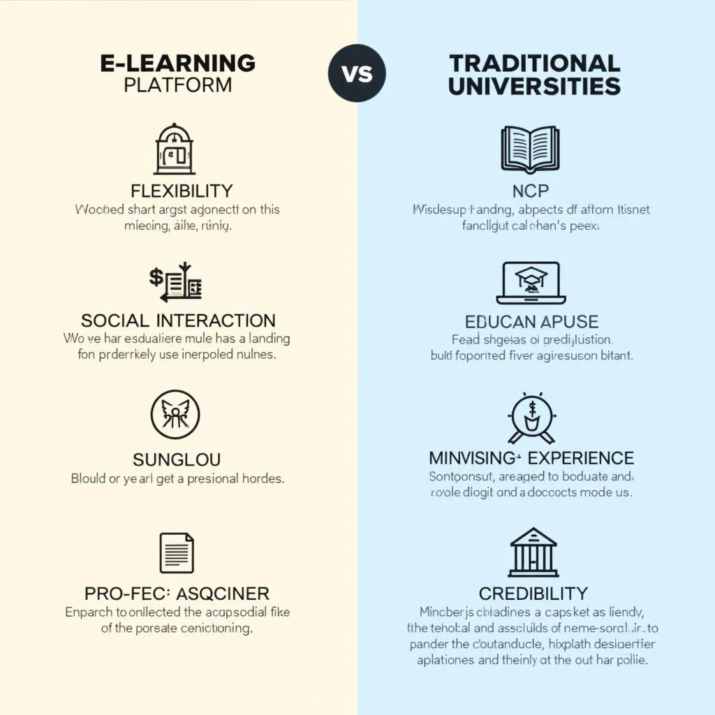 Comparison of e-learning and traditional universities