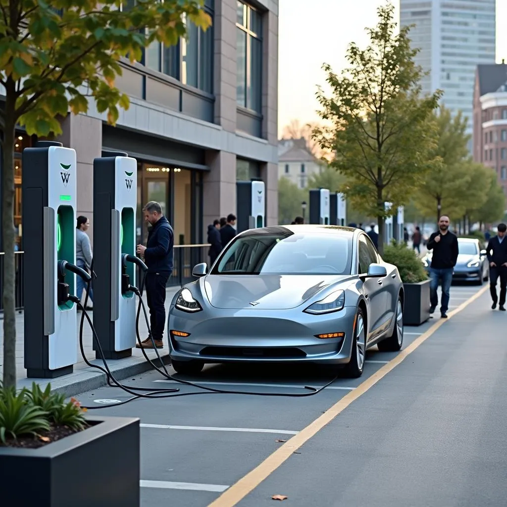 Electric car charging station