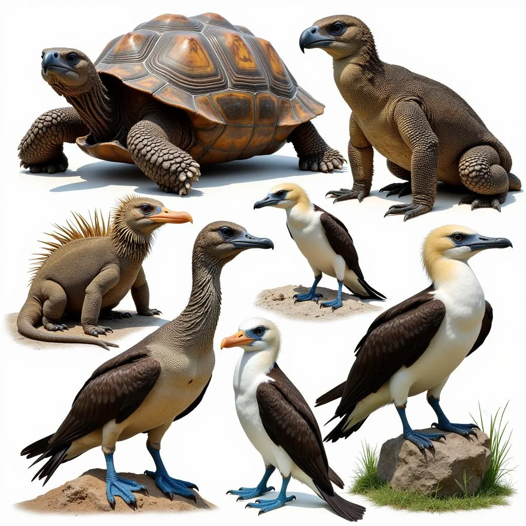 Endemic species of Galapagos Islands