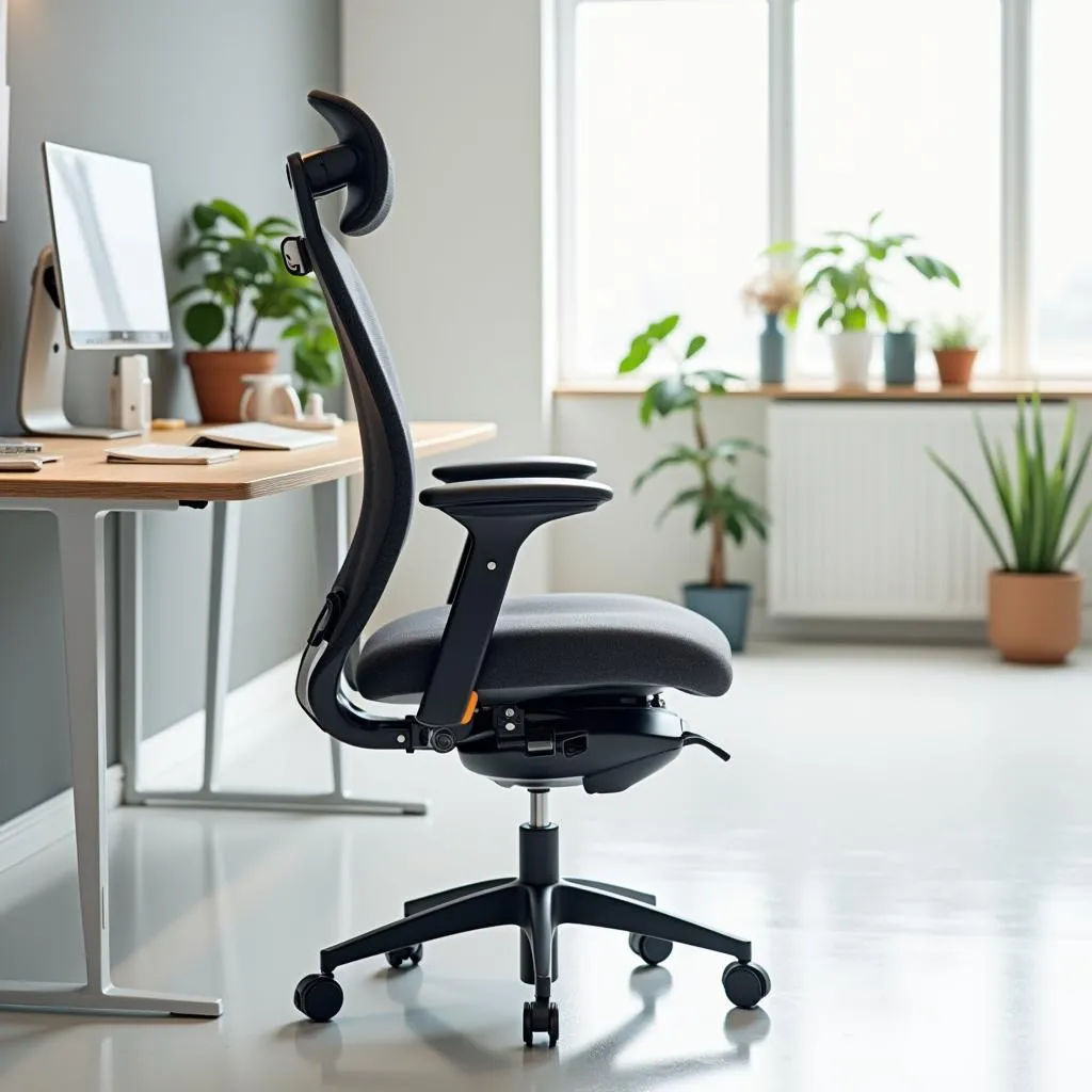 Ergonomic office chair in a modern workspace