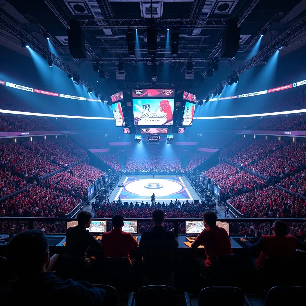 Esports competition in a large arena