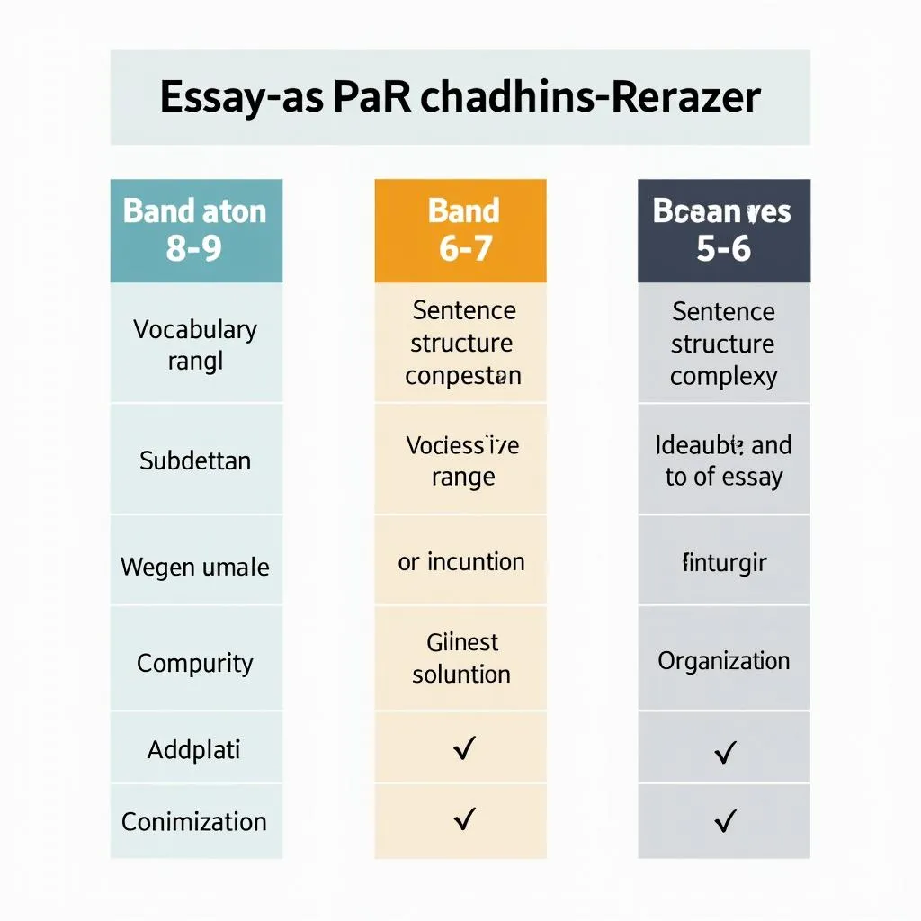 Comparison of essay quality across IELTS bands