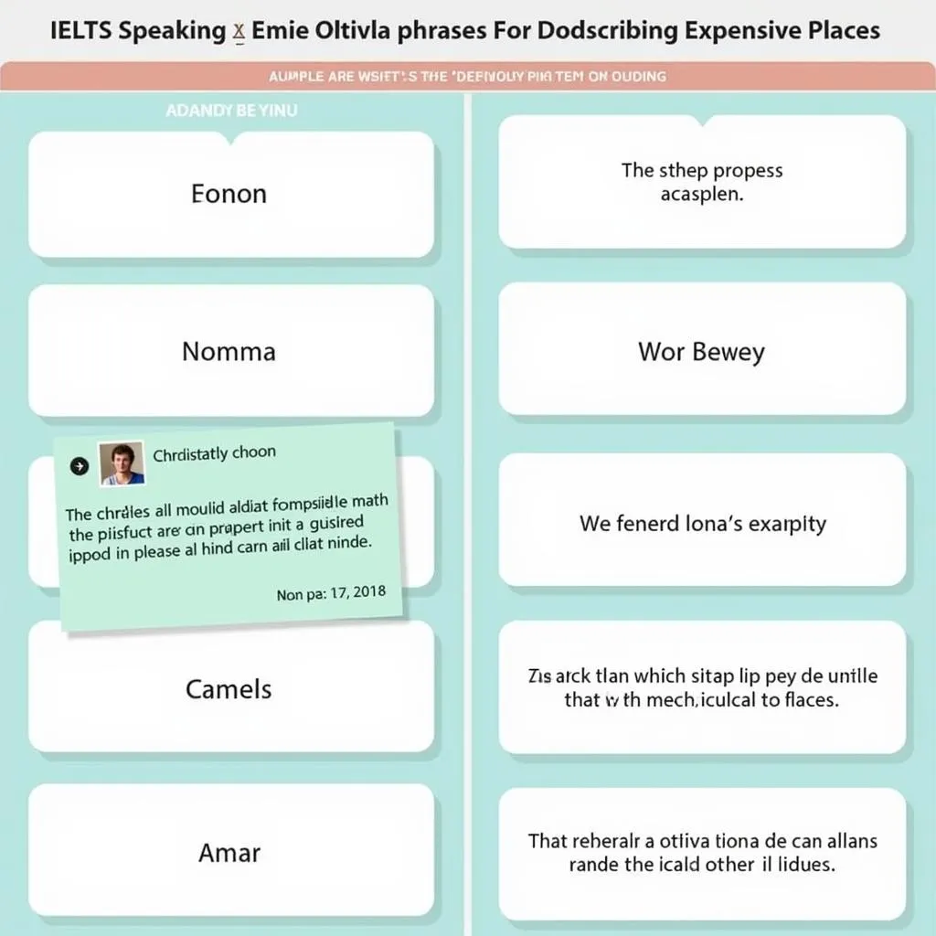 IELTS vocabulary flashcards for describing expensive places