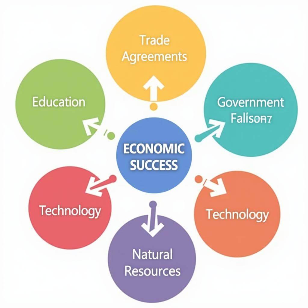 Simple diagram of factors influencing economic success