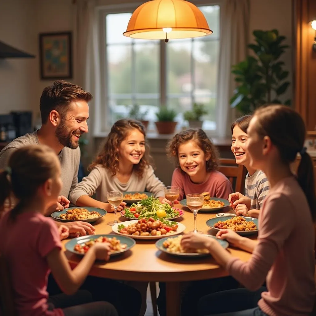 Family Having Dinner Together