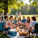 Family reunion outdoor picnic celebration