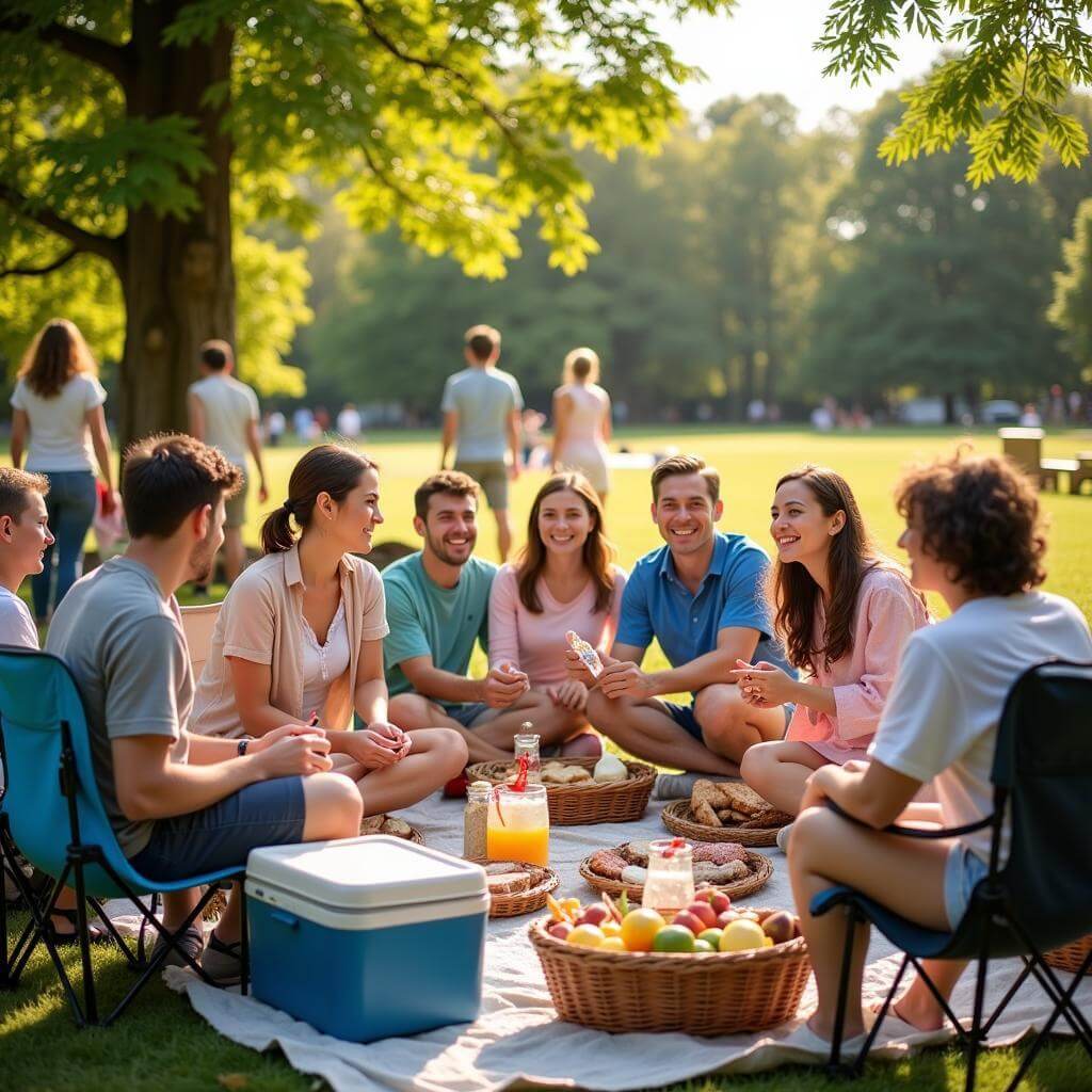 Family reunion outdoor picnic celebration