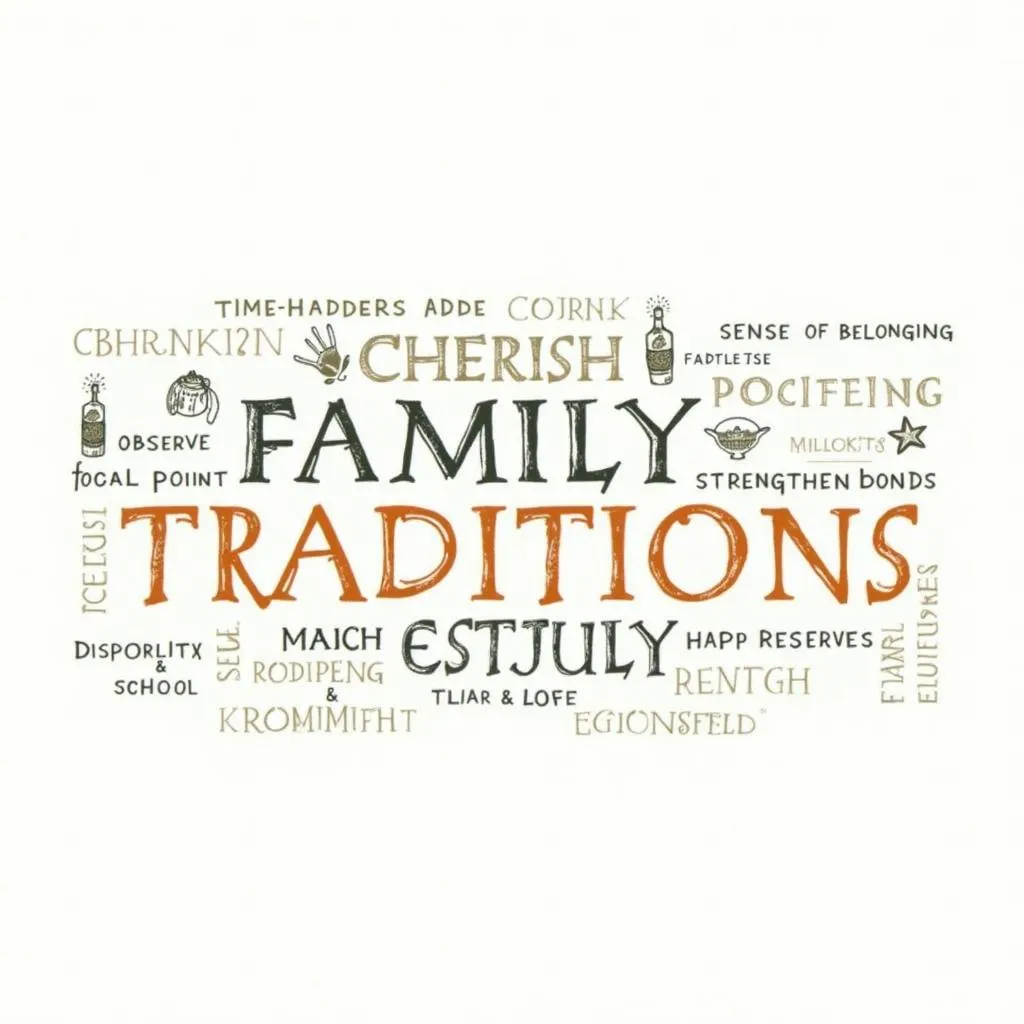 Key vocabulary for describing family traditions