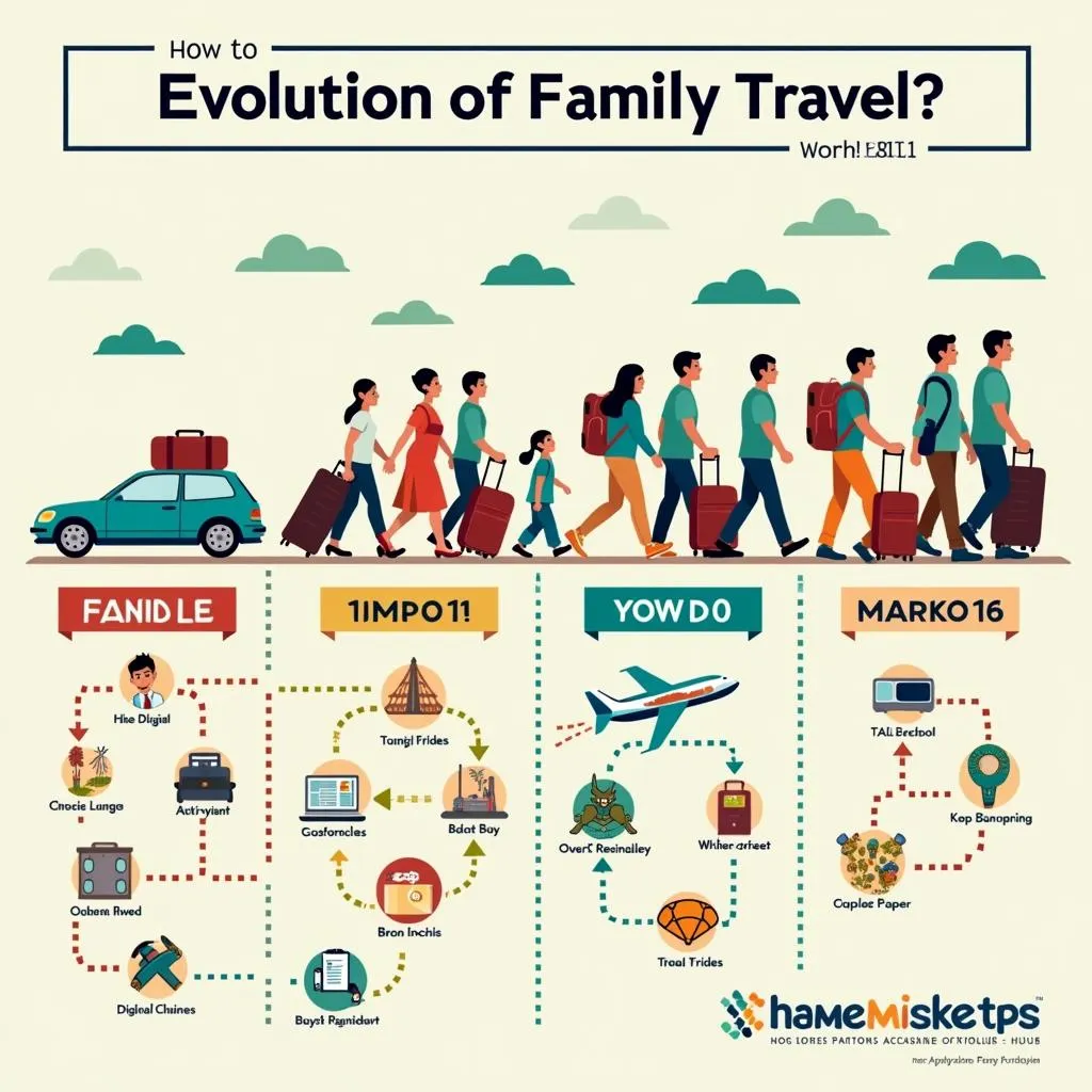 Infographic showing evolution of family travel