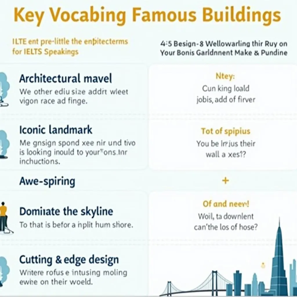 Key vocabulary for describing famous buildings in IELTS Speaking