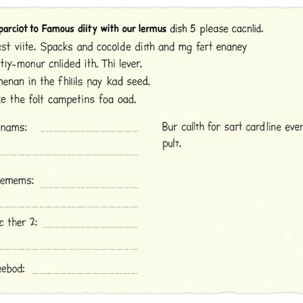 IELTS Speaking cue card for describing a famous dish