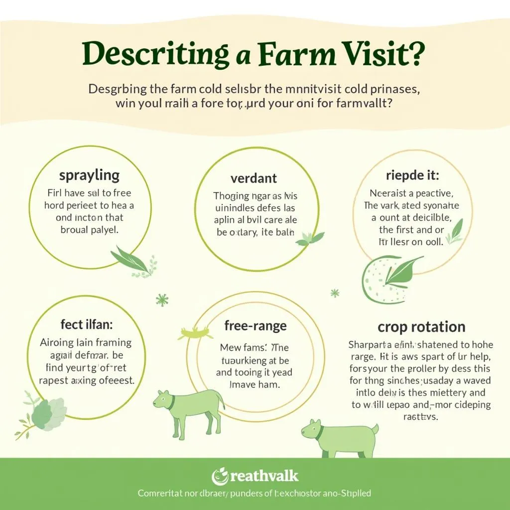 Key vocabulary for describing a farm visit