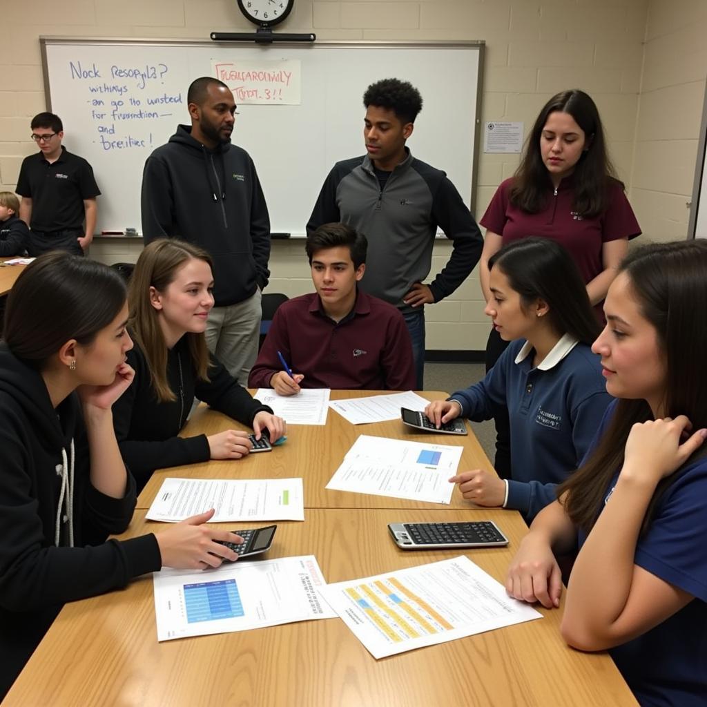 Students participating in a financial literacy workshop